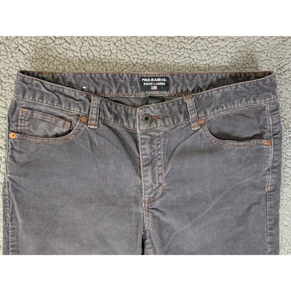 Polo Jeans Co Ralph Lauren Corduroy Pants Women’s Size 10 Gray Casual Preppy - Picture 2 of 9